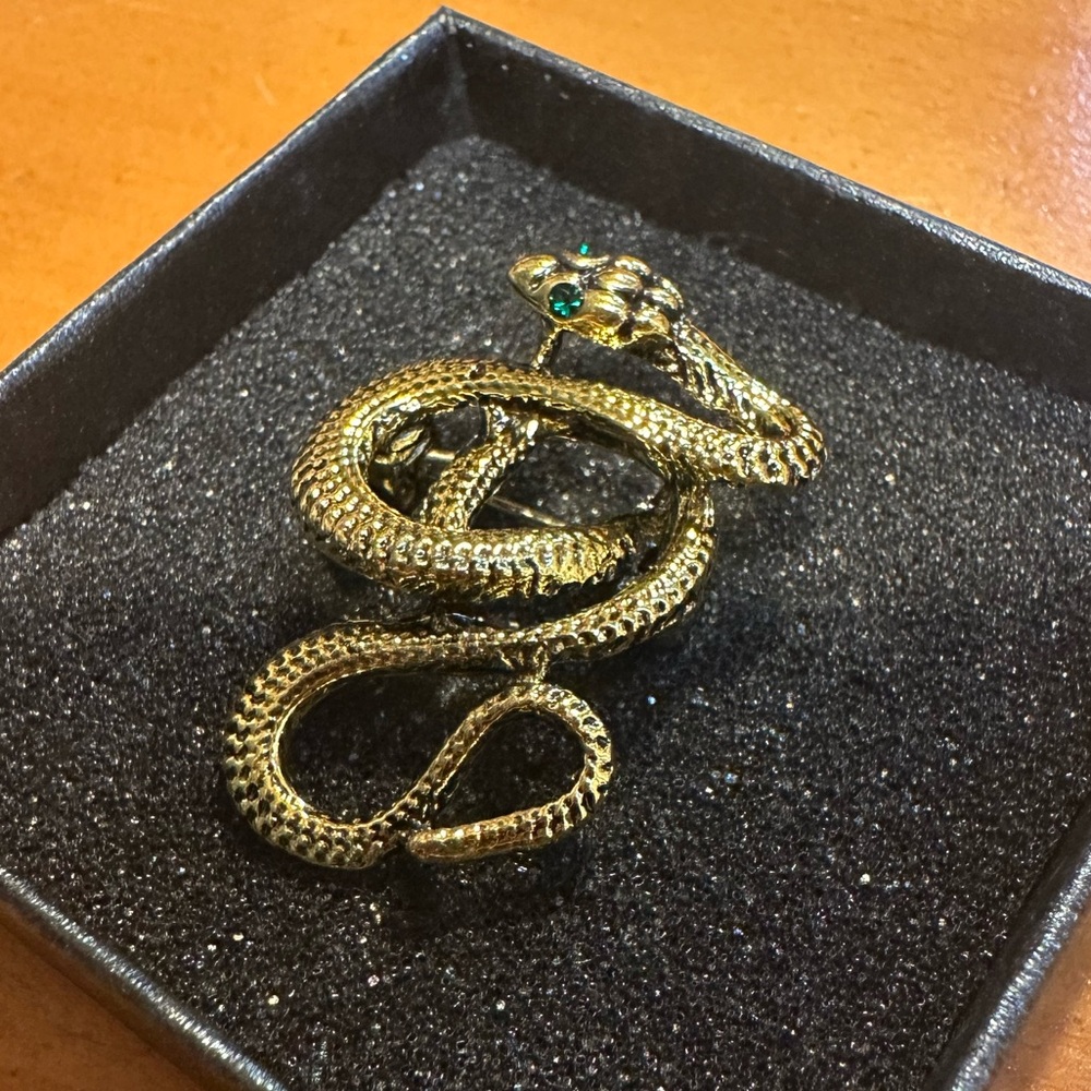 🎉HP🎉 Snake Brooch - Rustic Gold - Picture 9 of 9